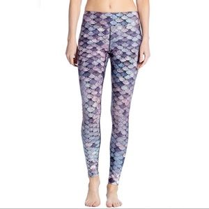 Purple mermaid scale workout leggings
